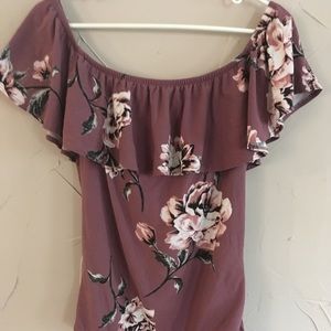 💐Purple Floral Off the Shoulder Bodysuit 💐